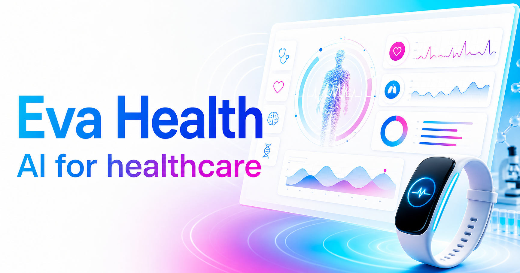 Eva Health AI dashboard and wearable health device